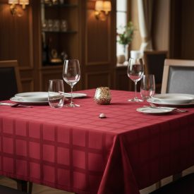 Bordó damaszt szennytaszító Asztalterítő 140x220 cm