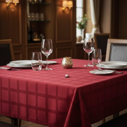 Bordó damaszt szennytaszító Asztalterítő 140x220 cm
