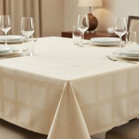 Asztalterítő 140x220 cm ekrü damaszt szennytaszító