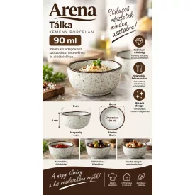Arena tálka 90 ml, 8 cm, kemény porcelán