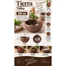 Tierra tálka 90 ml, kemény porcelán, 8 cm,