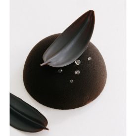   Csokoládédísz készítő fésű, levél, 6 cm, rozsdamentes