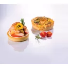 Üvegszálas sütőforma, 2x6 adag, 85 mm átm., 20 mm mély, 2 db 30x40 cm, mikroperforált