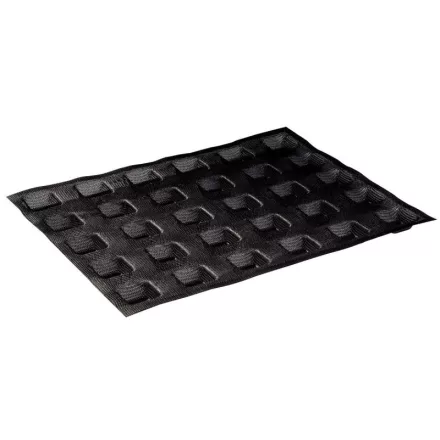 Üvegszálas sütőforma, 2x30 adag, 35x35 mm, 16 mm mély, 2 db 30x40 cm, mikroperforált