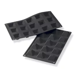   Szilikon sütőforma, Piramis, 15 adag, 36x36 mm, 22 mm mély