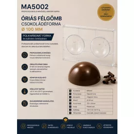 Bonbon félgömb csokoládéforma (MA5002), 275x175 mm, polikarbonát
