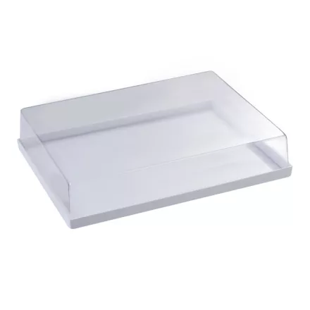 Süteményszállító tálca polikarbonát búrával 59,5x39,5x8,2 cm – Martellato prémium minőség