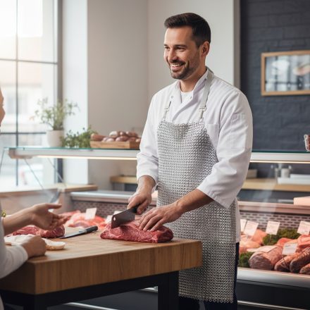 Lánckötény 60-55 cm alumínium pikkelyekkel,acél karikákkal