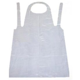 Fehér polietilén fóliakötény – 80x125 cm, víz- és szennyeződésálló