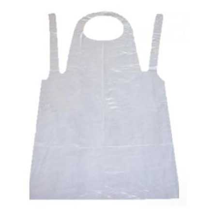 Fehér polietilén fóliakötény – 80x125 cm, víz- és szennyeződésálló