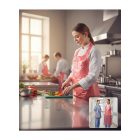 Fóliakötény, piros, 80-125, polietilén