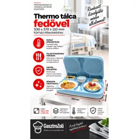 Thermo tálca fedővel 530x370x110