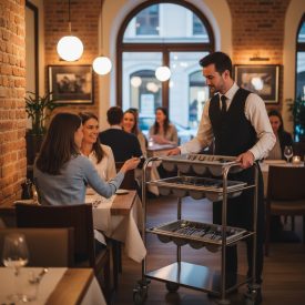   Evőeszköztartó kocsi, 3 polcos, 630*400*980 mm, rozsdamentes