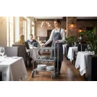 Evőeszköztartó kocsi, 3 polcos, 630*400*980 mm, rozsdamentes