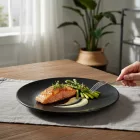Tatami Nero lapostányér, 26 cm, fekete, kerámia-6 darabos szett