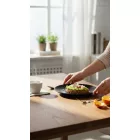 Tatami Nero lapostányér, 26 cm, fekete, kerámia-6 darabos szett