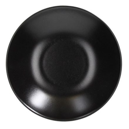 Tatami Nero 6 darabos fekete kerámia mélytányér szett, 22 cm, matt felület, modern tálaláshoz