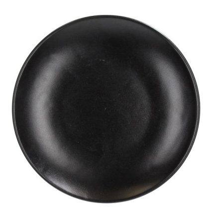 Tatami Nero 6 darabos fekete kerámia lapostányér szett, 20 cm, matt felületű prémium dizájn