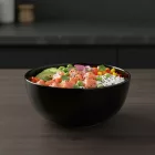 Diwali fekete salátástál, 21 cm, 2 liter, üveg – elegáns és modern tálaló