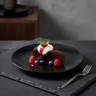 Diwali lapostányér, 19 cm, fekete, üveg
