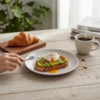 Diwali Granit lapostányér, 19 cm, szürke, üveg