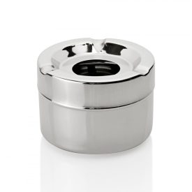 Szélfogós hamutartó, 10x8 cm, rozsdamentes