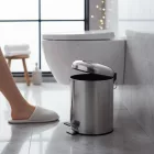 Pedálos szemetes kivehető műanyag vödörrel, 3 l, 17-26 cm, rozsdamentes