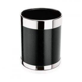 Papír szemetes, 22-28 cm, acél, fekete