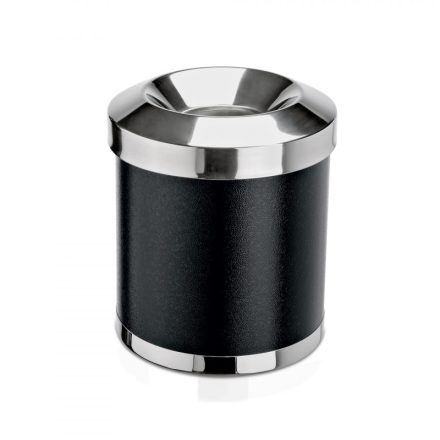 Papír szemetes, tűzálló, 24-30 cm, acél, fekete