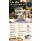 1. Ovális 10 literes pezsgősvödör palackok jeges hűtéséhez éttermi és rendezvényi használatra