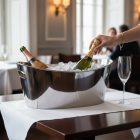 Pezsgősvödör, ovális, 10 l, 53x33x24 cm, rozsdamentes