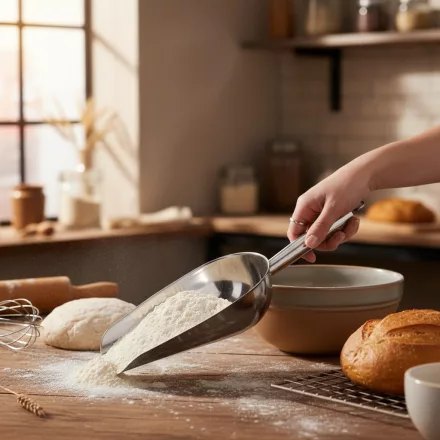 Króm Monoblokk Lisztlapát - 1,1 Liter Kapacitású Konyhai Eszköz