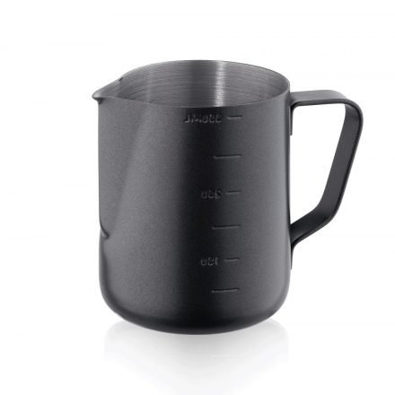 350 ml rozsdamentes mérőkancsó fekete tapadásmentes külsővel, 6,5x9 cm, Német minőség