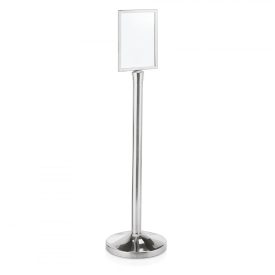   Információs tábla cilinder végű Classic oszlophoz, króm