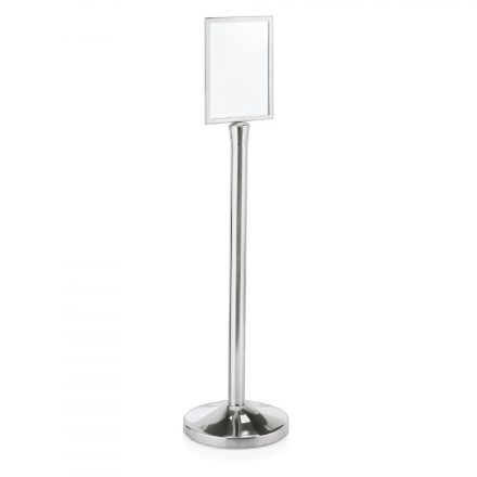 Információs tábla cilinder végű Classic oszlophoz, króm