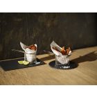 Hasábburgonya kínáló kosár, kerek, 8,5-7,5 cm, rozsdamentes