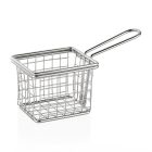 Hasábburgonya kínáló kosár, téglalap, 10-8-7,5 cm, rozsdamentes