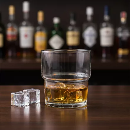 Hill whisky pohár 300 ml – 12 db-os szett, sorolható, temperált üveg, elegáns kialakítás