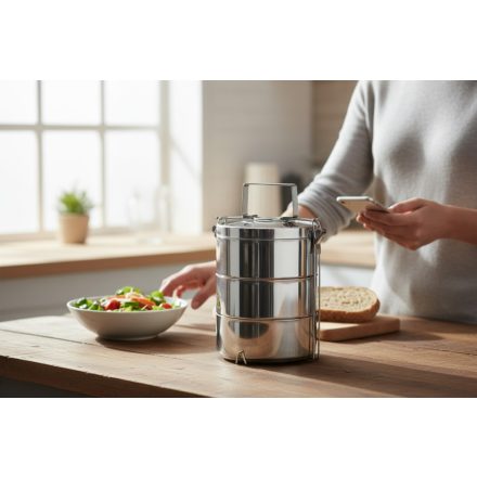 Ételszállító edény, 3-0,9 l, duplafalú rozsdamentes