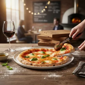 Pizzatányér, felső átm.: 32 cm, alsó átm.: 30 cm, porcelán