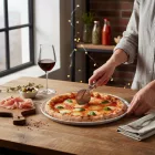 Pizzatányér, felső átm.: 32 cm, alsó átm.: 30 cm, porcelán