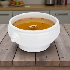 Oroszlánfejes porcelán levestál 450 ml űrtartalommal