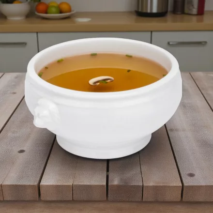 Oroszlánfejes porcelán levestál 450 ml űrtartalommal