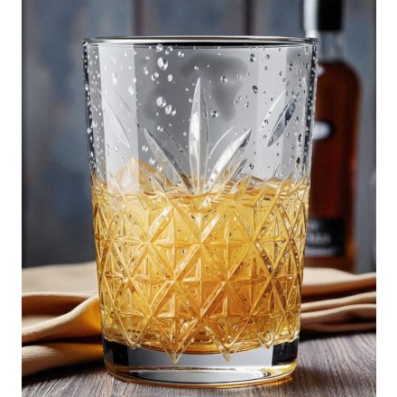 Timeless metszett whisky pohár 355 ml – sorolható, elegáns üvegpohár