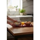 Csúszásmentes műanyag tálca, 35x27x2 cm, piros