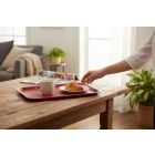 Csúszásmentes műanyag tálca, 35x27x2 cm, piros