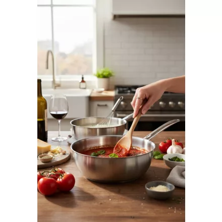 Szószos nyeles lábas 28 cm, 5,4 l, Prim Appety, de Buyer, rozsdamentes