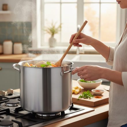 Fazék 25 liter, 32 cm, Prim Appety, de Buyer, rozsdamentes, szendvicstalpas