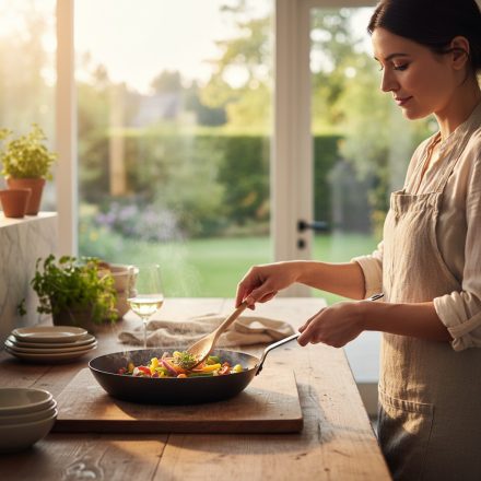 La Lyonnaise 32 cm-es kékvas serpenyő – de Buyer nagy méretű acélserpenyő profi pirításhoz