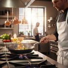 La Lyonnaise 36 cm-es kékvas serpenyő – de Buyer nagy méretű acélserpenyő profi felhasználásra